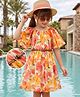 Hola Bonita Woven Dress Half Sleeves Floral Print Multi Color 7-8 Years