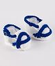Knits & Knots Strapped Sandal Style Booties - White & Navy