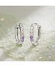 ShimmerTots Sparkling  CZ 925 Silver Hypoallergenic Hoop - Pink & Purple