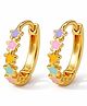 ShimmerTots Gold Plated Star Rainbow Hypoallergenic 925 Silver Hoops 10mm - Multi Color