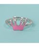 ShimmerTots Princess Crown Hypoallergenic 925 Silver Adjustable Ring- Pink