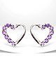ShimmerTots Sparkle Heart Screw Back Hypoallergenic 925 Silver Earrings- Silver & Purple