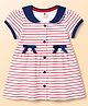 ToffyHouse Knitted Half Sleeves Striped Frock - Red