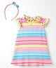 ToffyHouse Knit Sleeveless Striped Frock with Headband - Multicolor