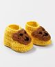 Knits & Knots Bear Design Booties - Yellow & Brown