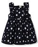 ToffyHouse Cotton Knit Sleeveless Floral Printed Frock - Navy Blue