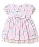 ToffyHouse Cotton Knit Half Sleeves Frock with Unicorn Print - Pink