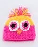Knits & Knots Owl Design Cap - Yellow & Pink