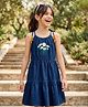 Pine Kids Cotton Woven One Piece Dresses/Frocks with Tassels Navy Blue 7-8 Years