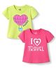 Doodle Poodle Cotton Knit Half Sleeves Printed T-Shirts Pack of 2 Limegreen 0-0 Months
