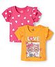 Doodle Poodle Cotton Knit Tops Half Sleeves Printed Orange Newborn Pack of 2