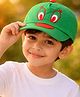 Little Angels Cotton Woven Eyes Embroidered Cap - Green - Circumference 22 Cm