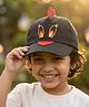 Little Angels Cotton Woven Eyes Embroidered Cap - Black - Circumference 22 Cm
