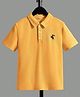 tior Cotton Woven Half Sleeves Abstract Printed Polo Tee - Yellow