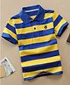 tior Cotton Woven Half Sleeves Striped Tee - Yellow
