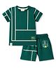 Ollypop Sinker Knit Half Sleeves Striped T-Shirt & Shorts Set - Green
