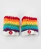 Knits & Knots crochet Woolen Mittens With Button - Multi Color