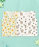 Kidbea Muslin Woven Pack Of 2 Sleeveless Elephant & Chickens  Printed Jhablas - White