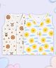 Kidbea Muslin Woven Pack Of 2 Sleeveless Animals & Suns Printed Jhablas - White