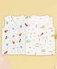 Kidbea Muslin Woven Pack Of 2 Sleeveless Space Theme & Rainbow Printed Jhablas - White