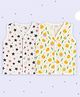Kidbea Muslin Woven Pack of 2 Sleeveless Star & Chickens Printed Jhablas - White