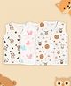 Kidbea Muslin Woven Pack of 3 Sleeveless Animals & Butterfly Printed Jhablas - White