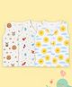 Kidbea Muslin Woven Pack Of 3 Sleeveless Animals Space Theme & Sun Printed Jhablas - White