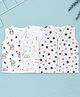 Kidbea Muslin Woven Pack Of 3 Sleeveless Elephant Abstract & Star Printed Jhablas - White