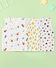 Kidbea Muslin Woven Pack Of 3 Sleeveless Bird Space Theme & Stars Printed Jhablas - White