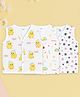 Kidbea Muslin Woven Pack Of 3 Sleeveless Duck Abstract & Stars Printed Jhablas - White