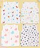 Kidbea Muslin Woven Pack Of 4 Sleeveless Space Theme Butterfly & Rainbow Printed Jhablas - White