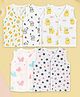 Kidbea Muslin Woven Pack Of 5 Sleeveless Stars Butterfly & Animals Printed Jhablas - White