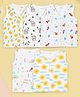 Kidbea Muslin Woven Pack Of 5 Sleeveless Space Theme Rainbow & Animals Printed Jhablas - White