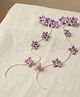 Funkrafts Pearl Detailed Floral Embellished Alligator Hair Clips - Mauve