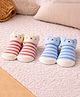 The little lookers Cotton Knit Pack Of 2 Animal Designed Socks - Peach & Blue