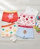 The little lookers Cotton Knit Pack Of 4 Strawberry Floral & Bear Printed Boyshorts - Multi Colour