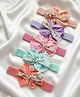 Funkrafts Set Of 5 Floral Printed Bow Applique Detailed  Headband - Multi Colour