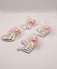 Funkrafts Set Of 2 Pearl & Sequins Embellished Heart & Crown Applique Detailed Alligator Hair Clips - Multi Colour