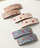Funkrafts Set Of 3 Hearts Printed Snap Hair Clips - Multi Colour