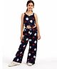 Titrit Cotton Woven Sleeveless Polka Dots Printed Top & Palazzo  Set - Blue