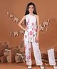 Titrit Cotton Woven Sleeveless Floral Printed Coordinating Top & Pant Set - White