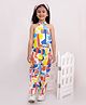 Titrit Cotton Woven Sleeveless Geometric Printed Coordinating Top & Pant Set - White