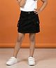 Kiddopanti Denim Woven Cargo Style Washed Skirt - Black