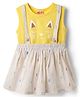 Twetoons Woven Sleeveless Top & Skirt Set with Cat Print - Yellow
