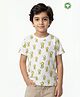 Pranava Organic Cotton Single Jersey Knit Half Sleeves Sea Horses Printed Tee - White