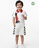 Pranava Organic Cotton Knit Half Sleeves Racing Car Printed Polo Tee & Shorts Set  - Red