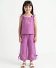 Pranava Organic Cotton Knit Sleeveless Hearts Printed Top & Pant Set - Violet