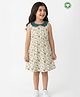 Pranava Organic Cotton Knit Sleeveless Abstract Printed Dress - Multi Colour