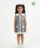 Pranava Organic Cotton Woven Sleeveless Cupcake Applique Detailed & Checked Dress - Blue