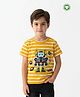 Pranava Organic Cotton Knit Half Sleeves Robot Patch Detailed Tee - Yellow